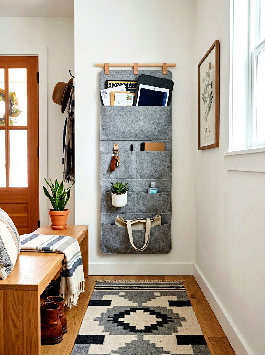 Fabric Wall Pocket - 30 small entry storage ideas