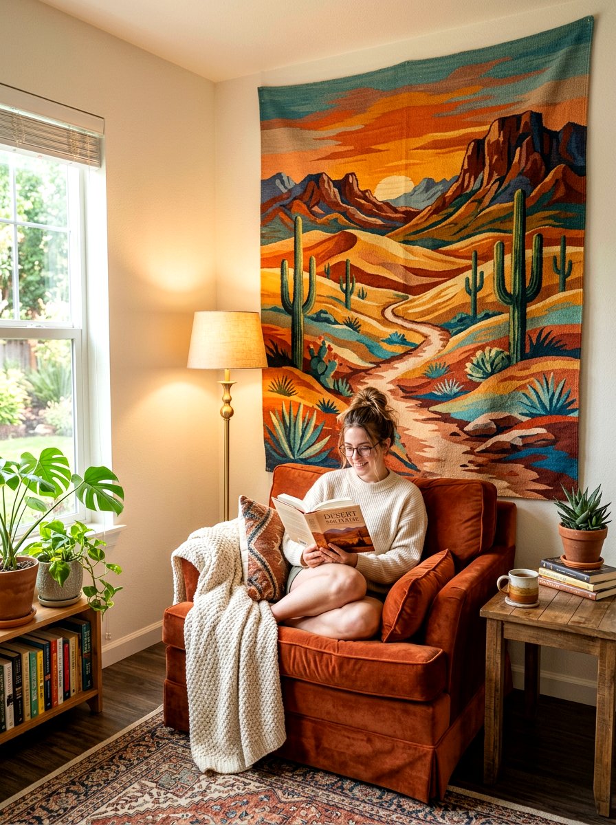 Fabric Wall Tapestry - 30 renter friendly wall decor ideas