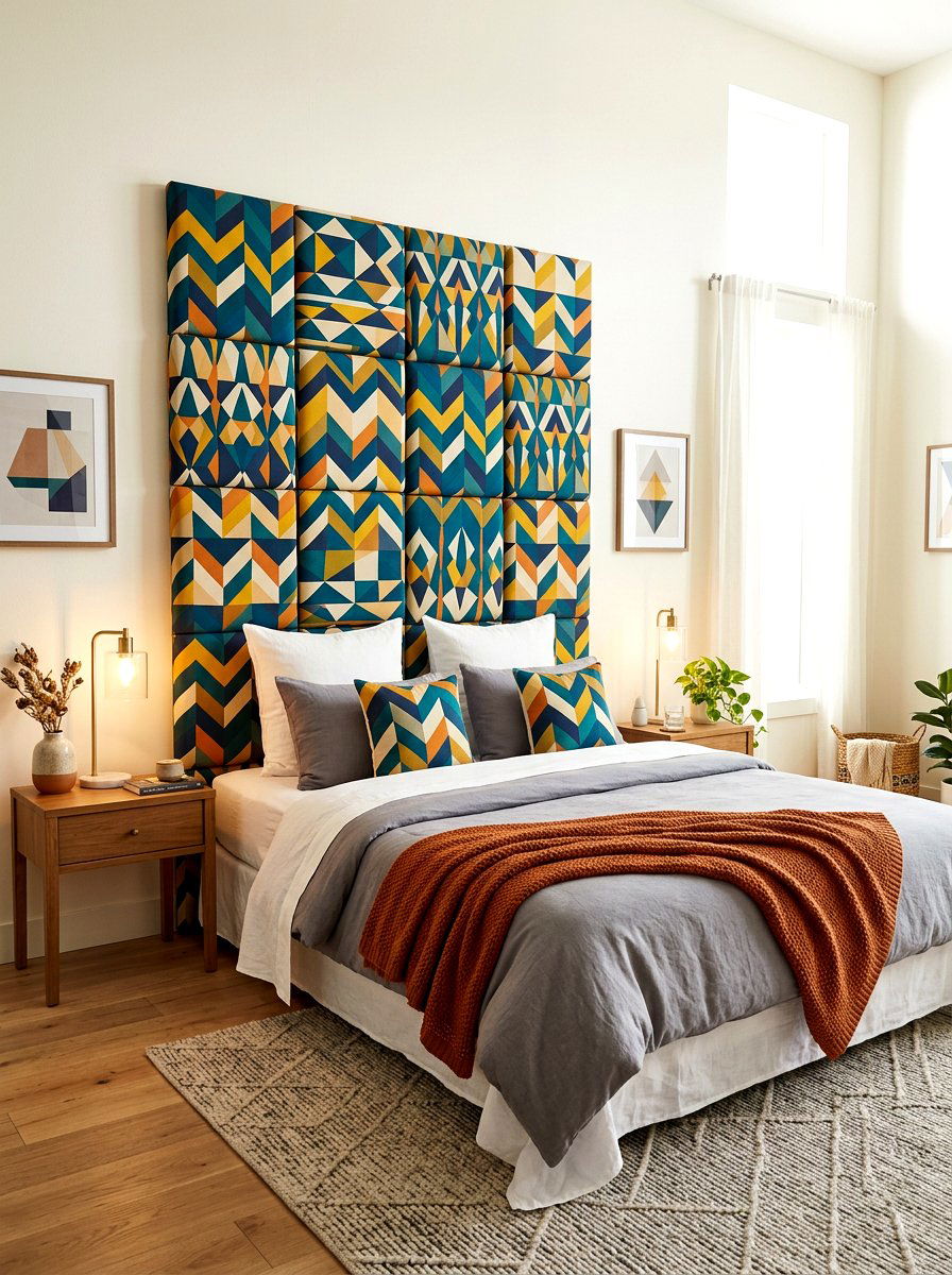 Fabric Wrapped Insulation Board - 30 renter friendly wall decor ideas