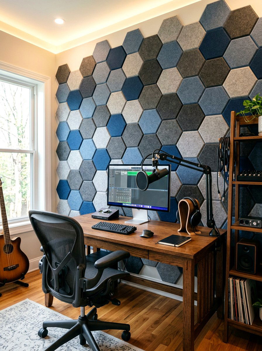 Fabric acoustic wall panels - 30 office accent wall ideas