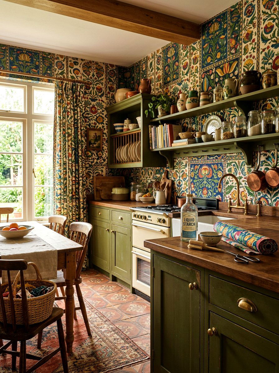 Fabric and liquid starch - 30 rental friendly kitchen backsplash ideas
