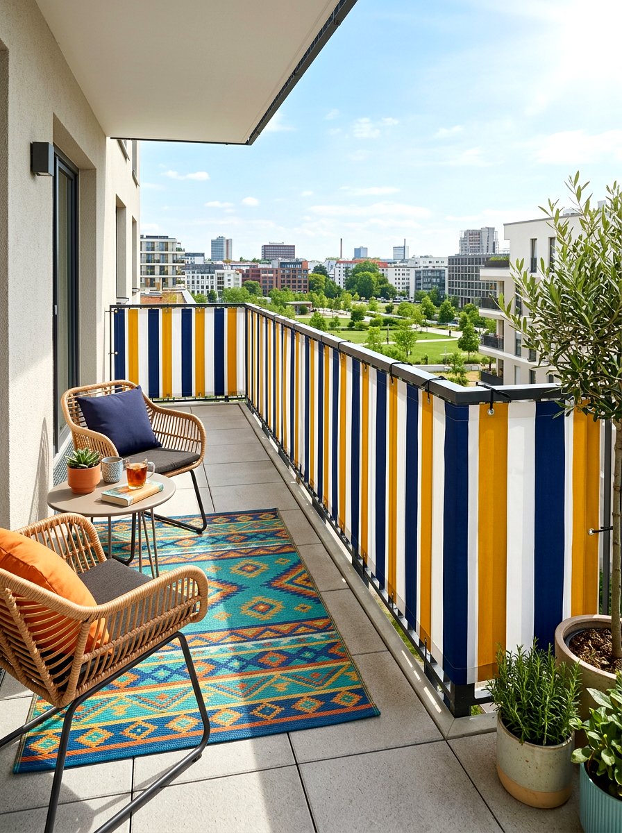 Fabric balcony wrap - 30 apartment patio privacy ideas