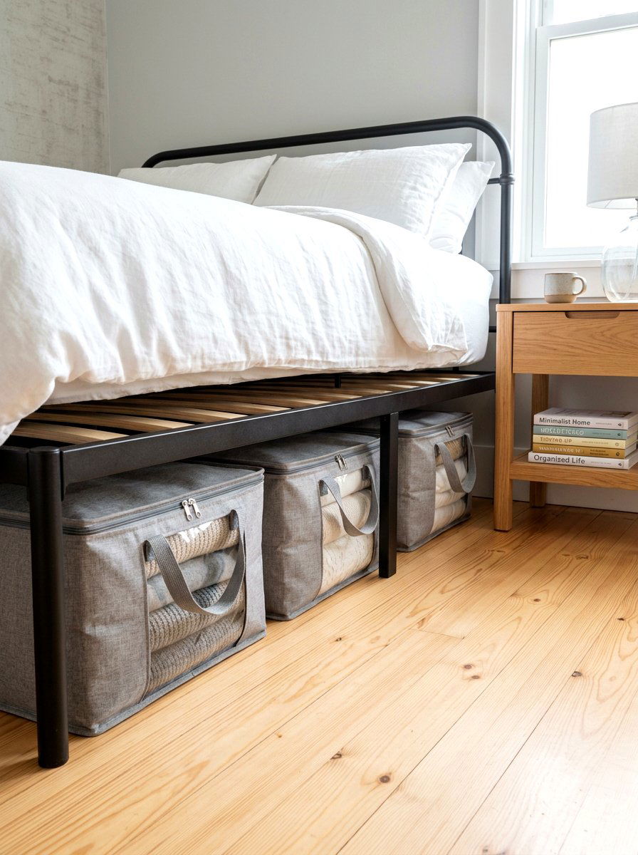Fabric clothes bags - 30 under bed storage aesthetic ideas