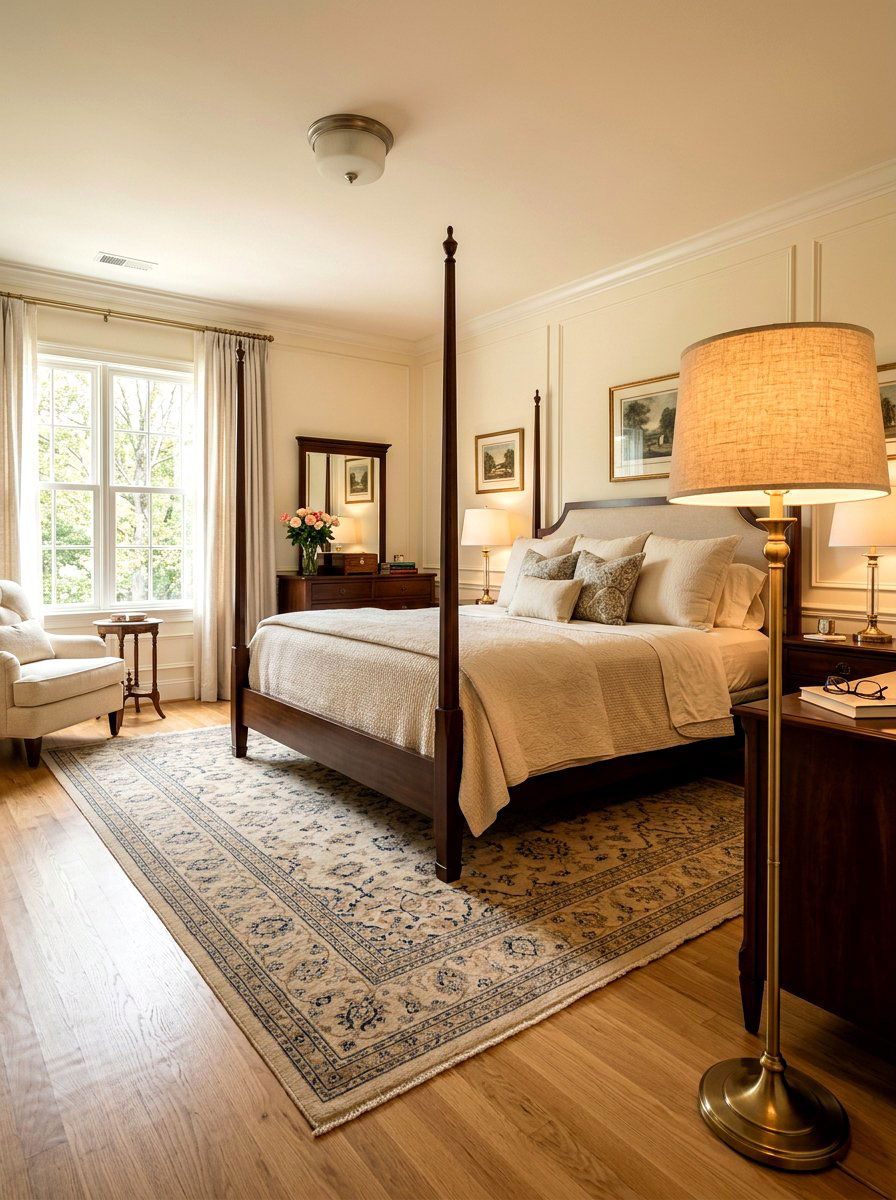 Fabric drum shade lamp - 30 circadian bedroom lighting ideas