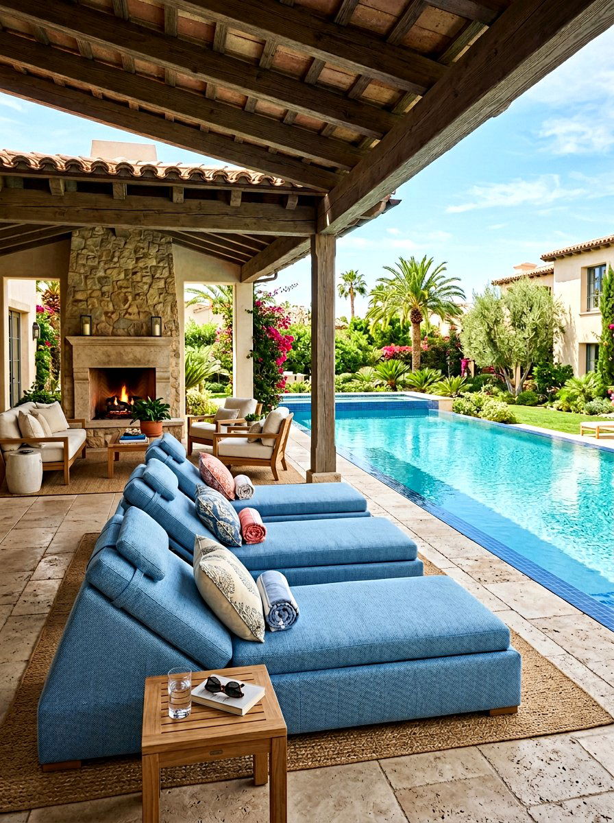 Fabric pool lounger - 30 pool lounge chair ideas