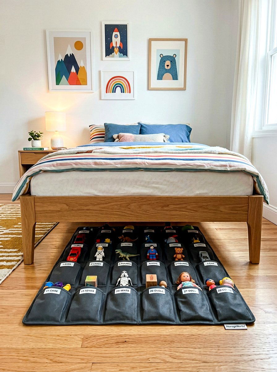 Fabric shoe organizer - 30 under bed toy storage ideas