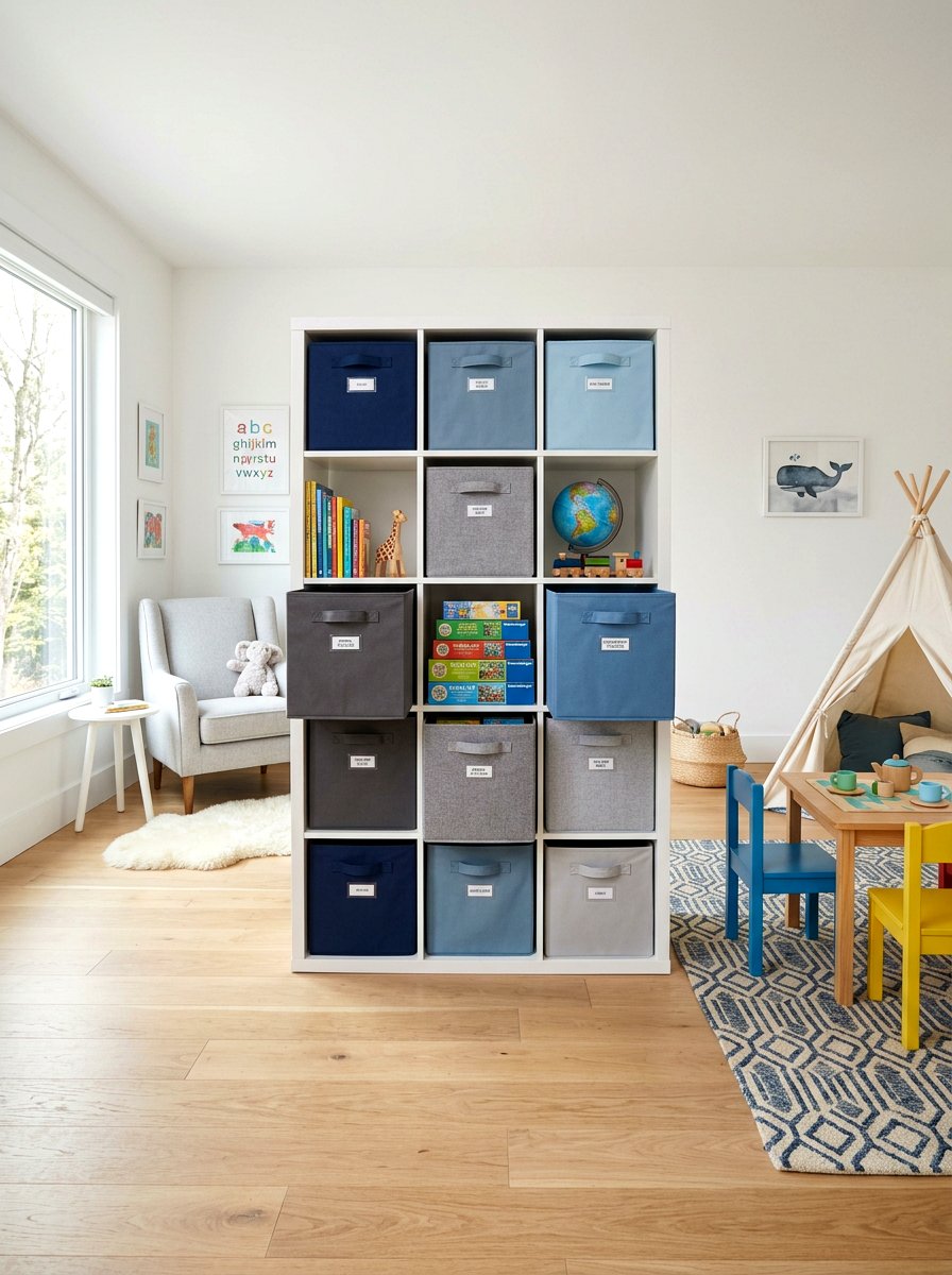 Fabric storage cubes - 30 puzzle storage ideas