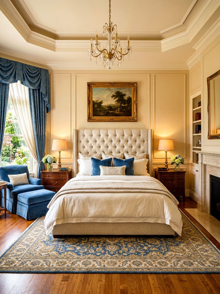 Fabric upholstered headboard - 30 sound absorbing decor ideas
