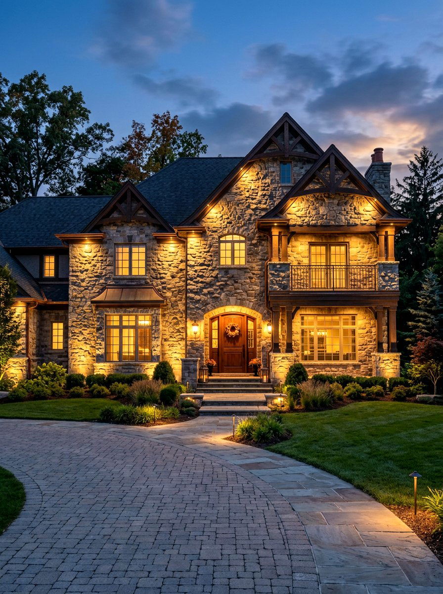 Facade Accent Lighting - 30 front yard lighting ideas