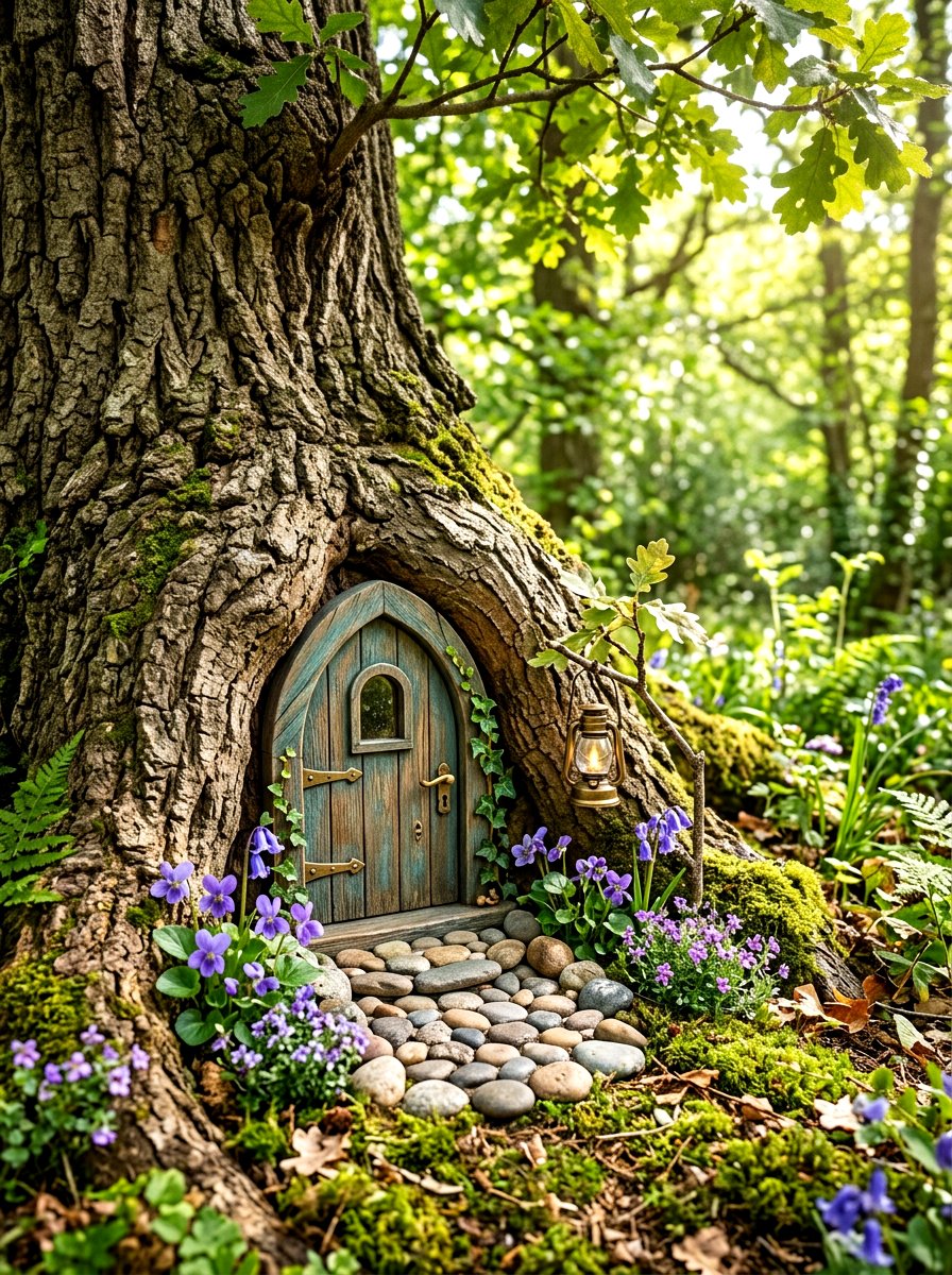 Fairy Door Tree Base - 30 miniature fairy garden ideas