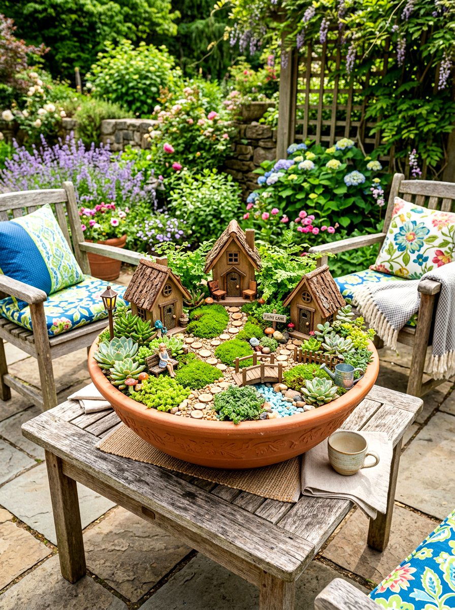 Fairy Garden Bowl - 30 small space container garden ideas