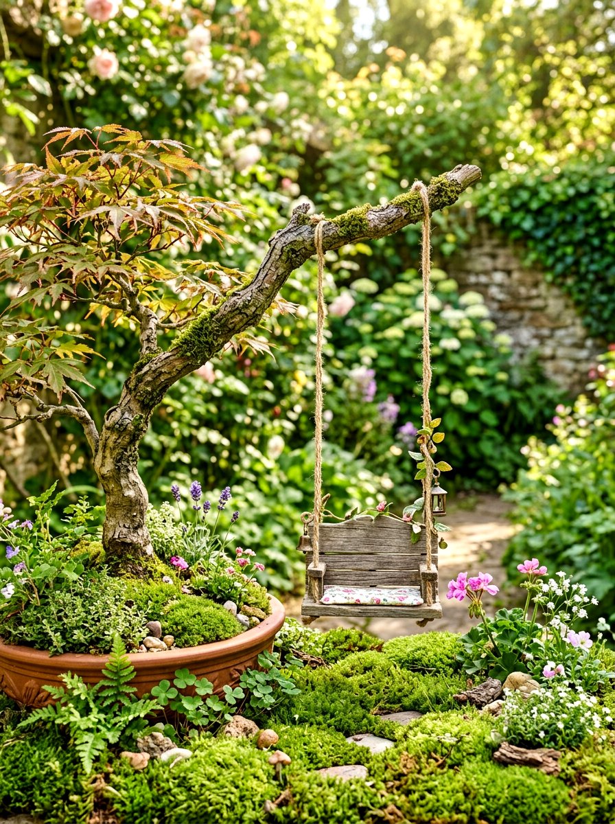 Fairy Garden Swing - 30 fairy garden ideas