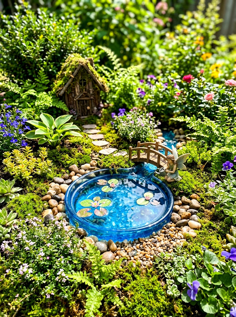 Fairy Garden Water Feature - 30 fairy garden ideas