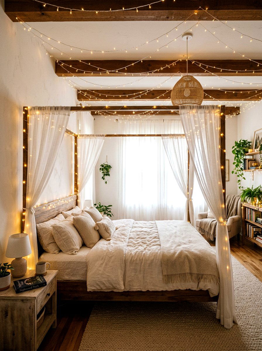 Fairy Light Bedroom - 30 tween girl bedroom ideas