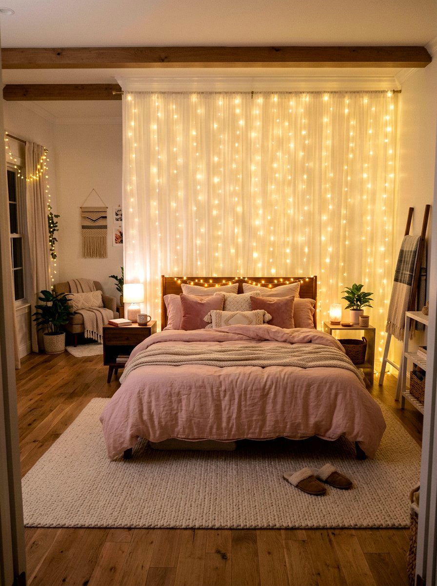 Fairy Light Bedroom - 30 dreamy girly bedroom ideas