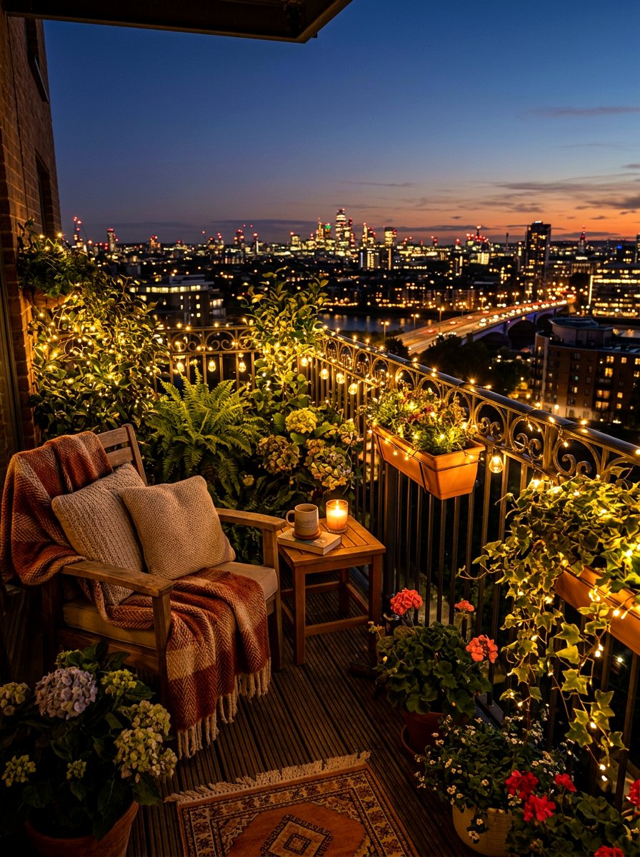Fairy Light Garden - 30 condo balcony garden ideas