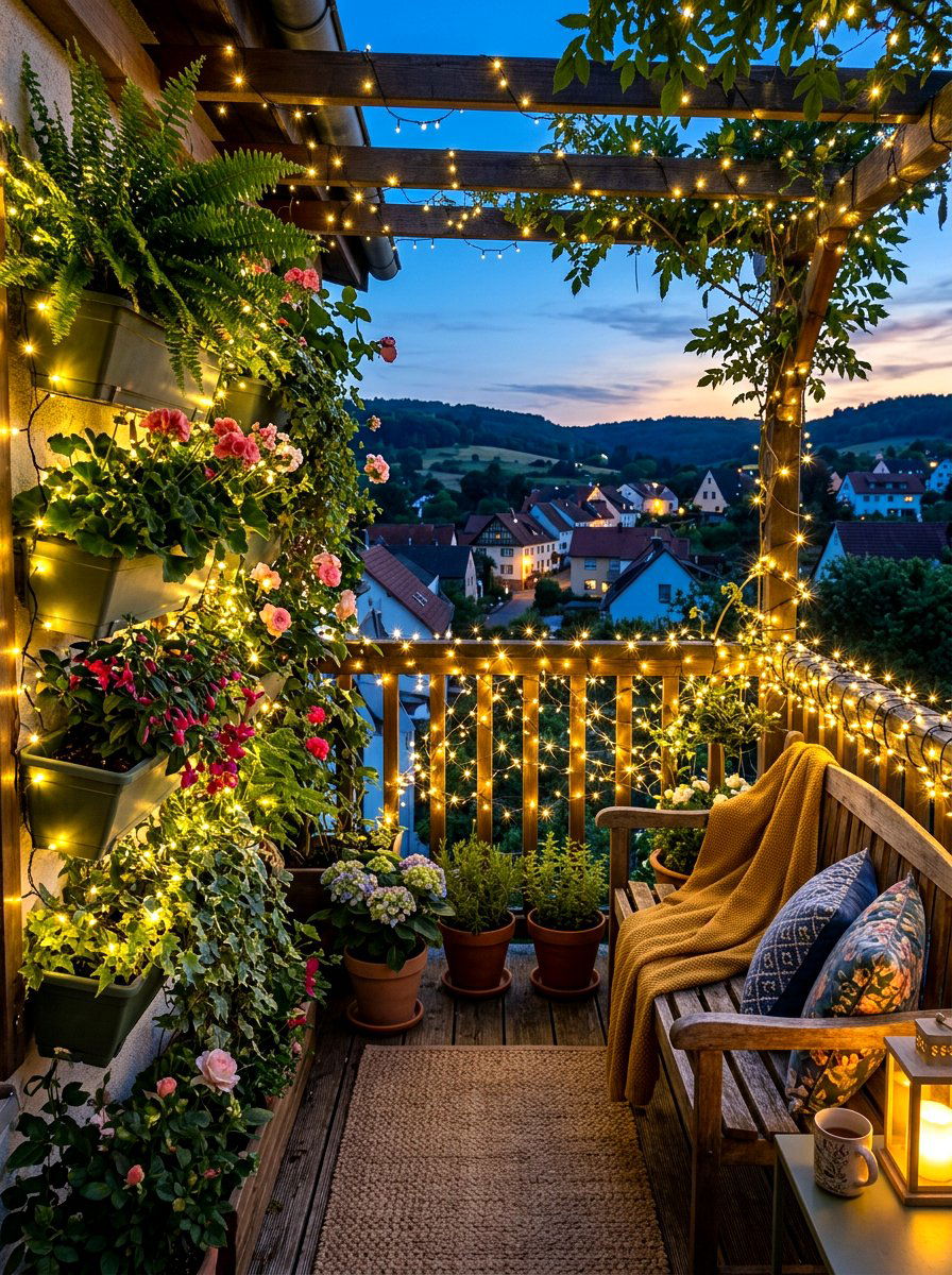 Fairy String Lights - 30 apartment patio mood lighting ideas