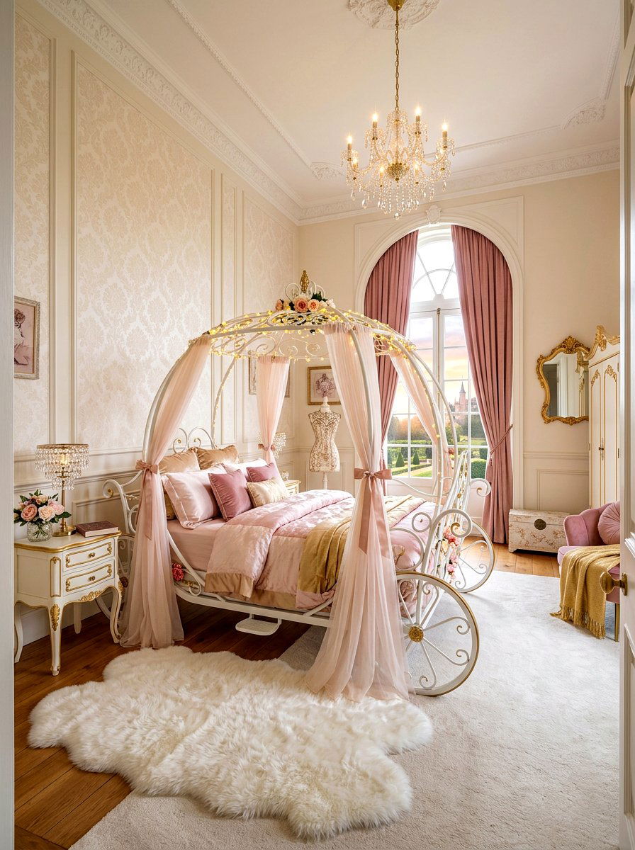 Fairy Tale Carriage Bed - 30 storybook bedroom ideas