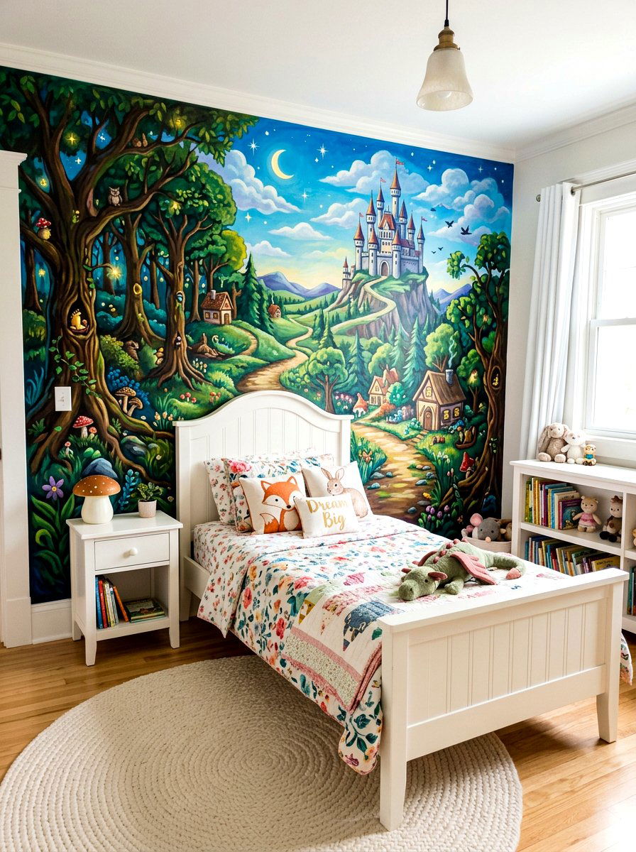 Fairy Tale Mural - 30 princess bedroom ideas