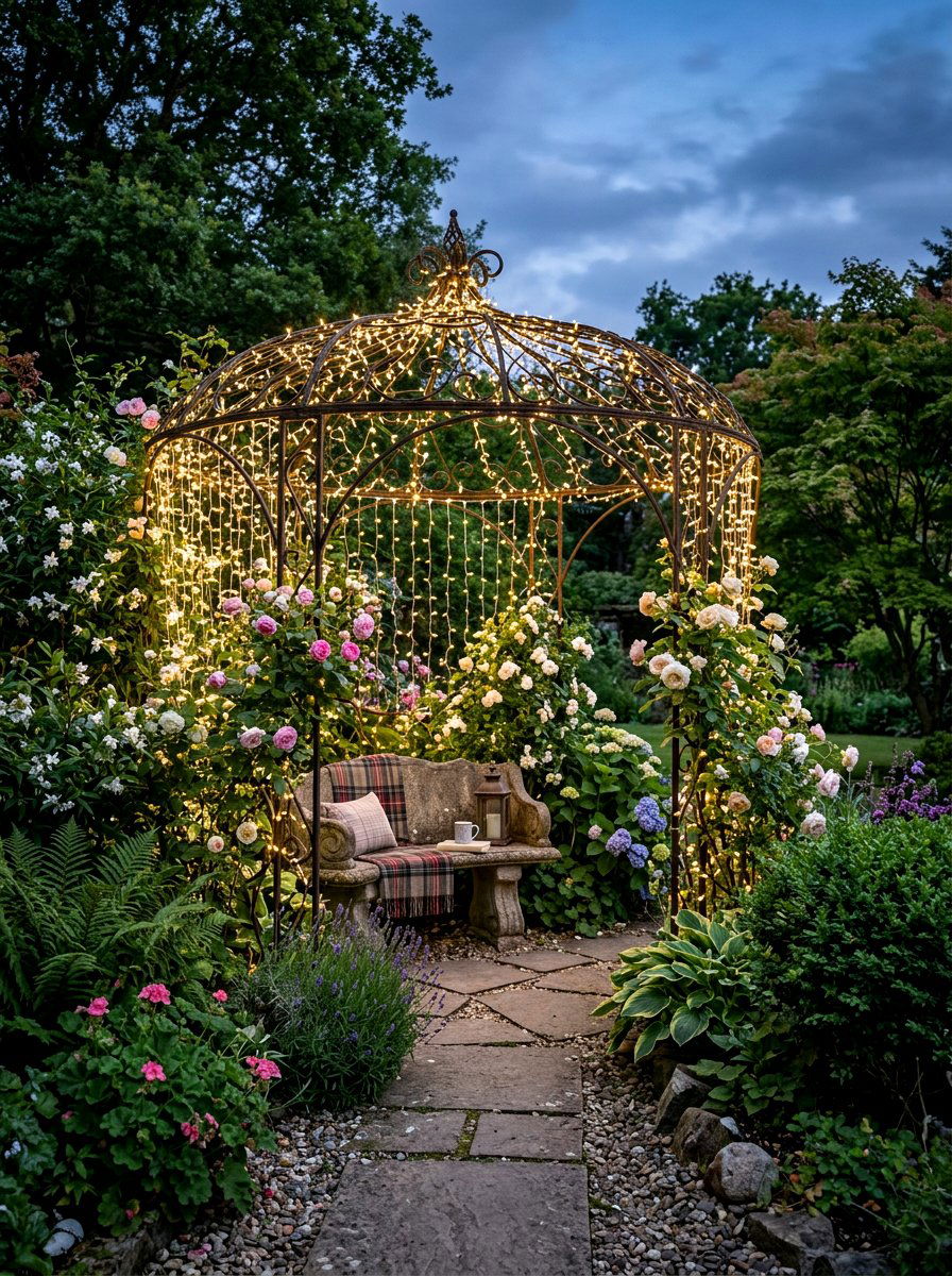 Fairy curtain string light - 30 patio curtain string light ideas