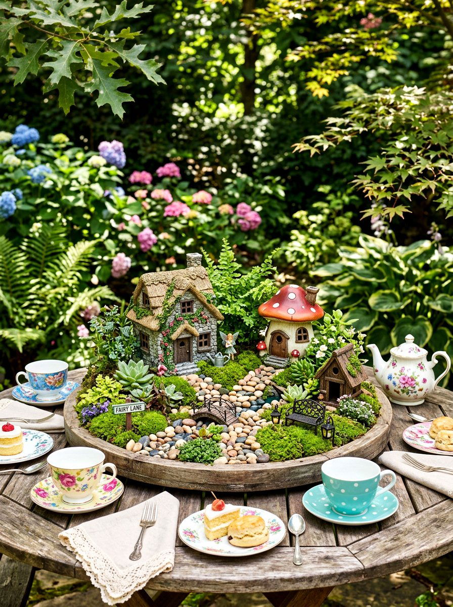 Fairy garden miniature - 30 garden inspired tablescape ideas