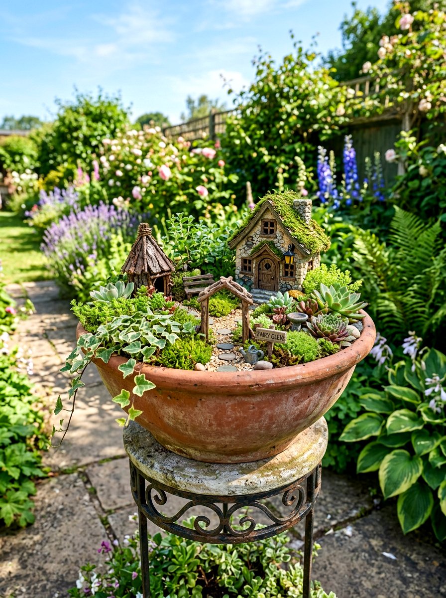 Fairy garden pot - 30 container garden ideas