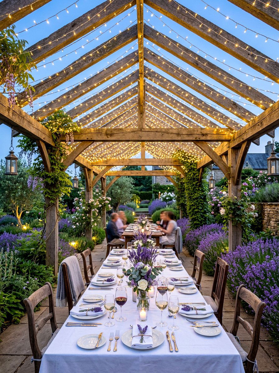Fairy light canopy - 30 pergola lighting ideas