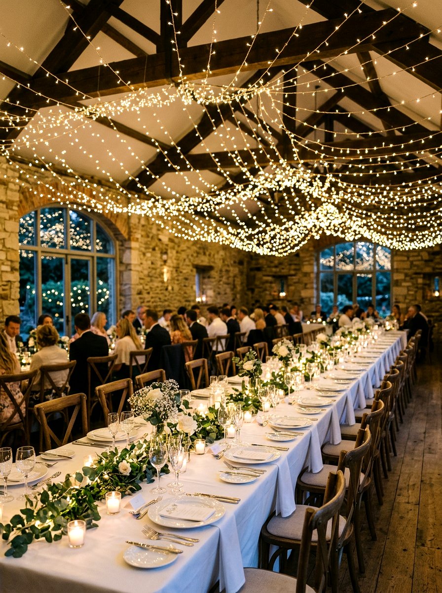 Fairy light dinner decoration - 30 romantic dinner party ideas at home