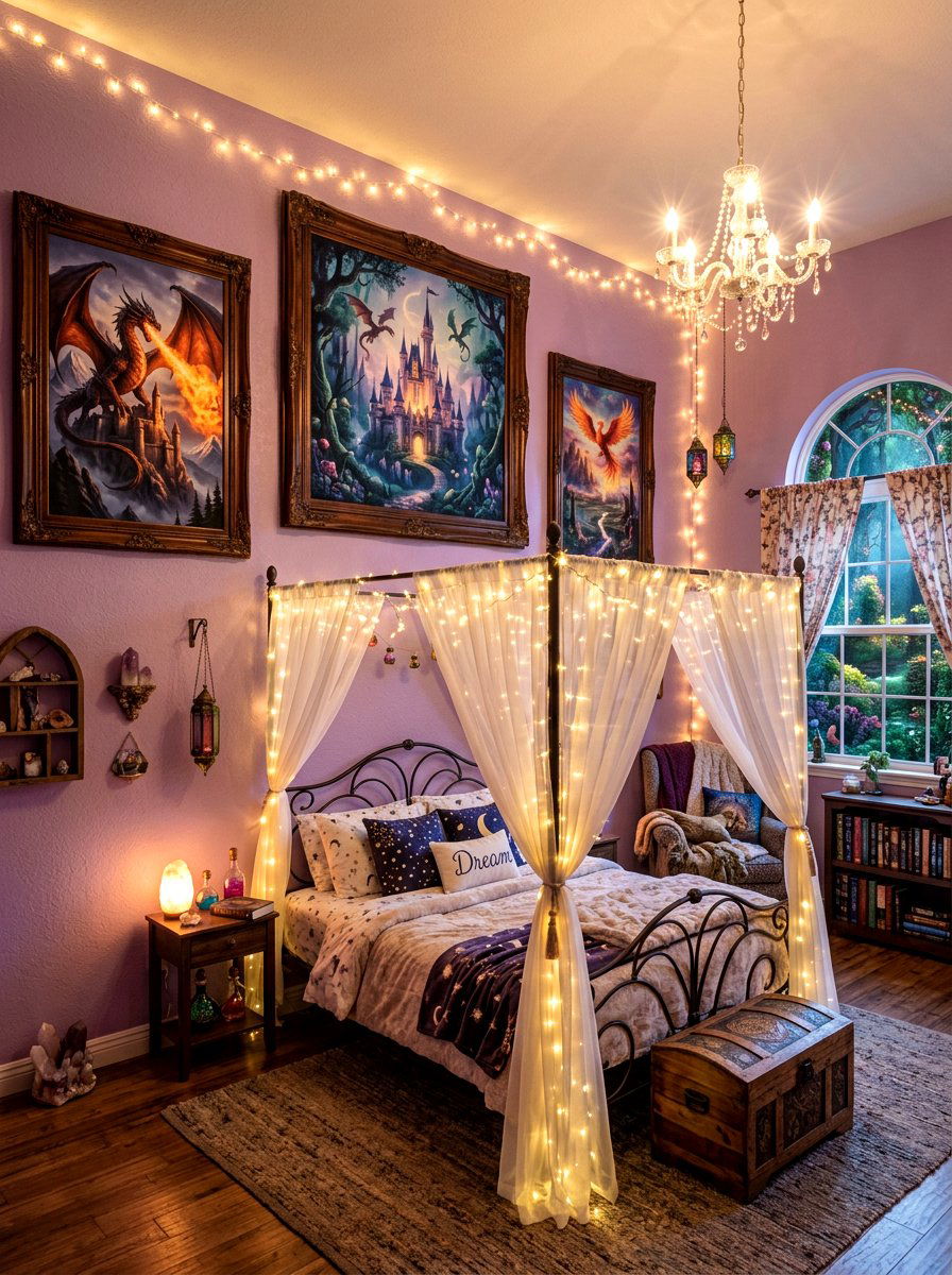 Fairy tale wall art - 30 art wall kids room ideas