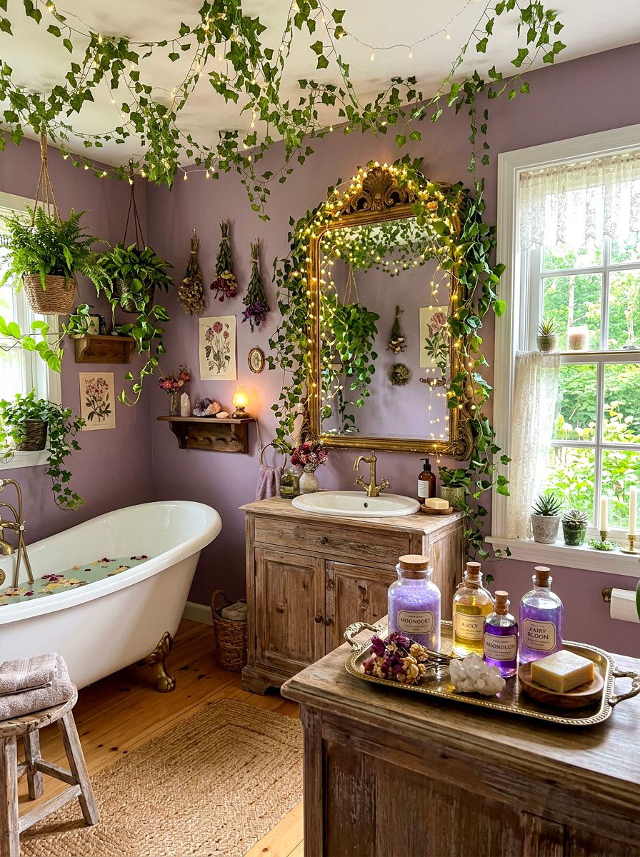 Fairycore Bathroom - 30 cottagecore bathroom ideas