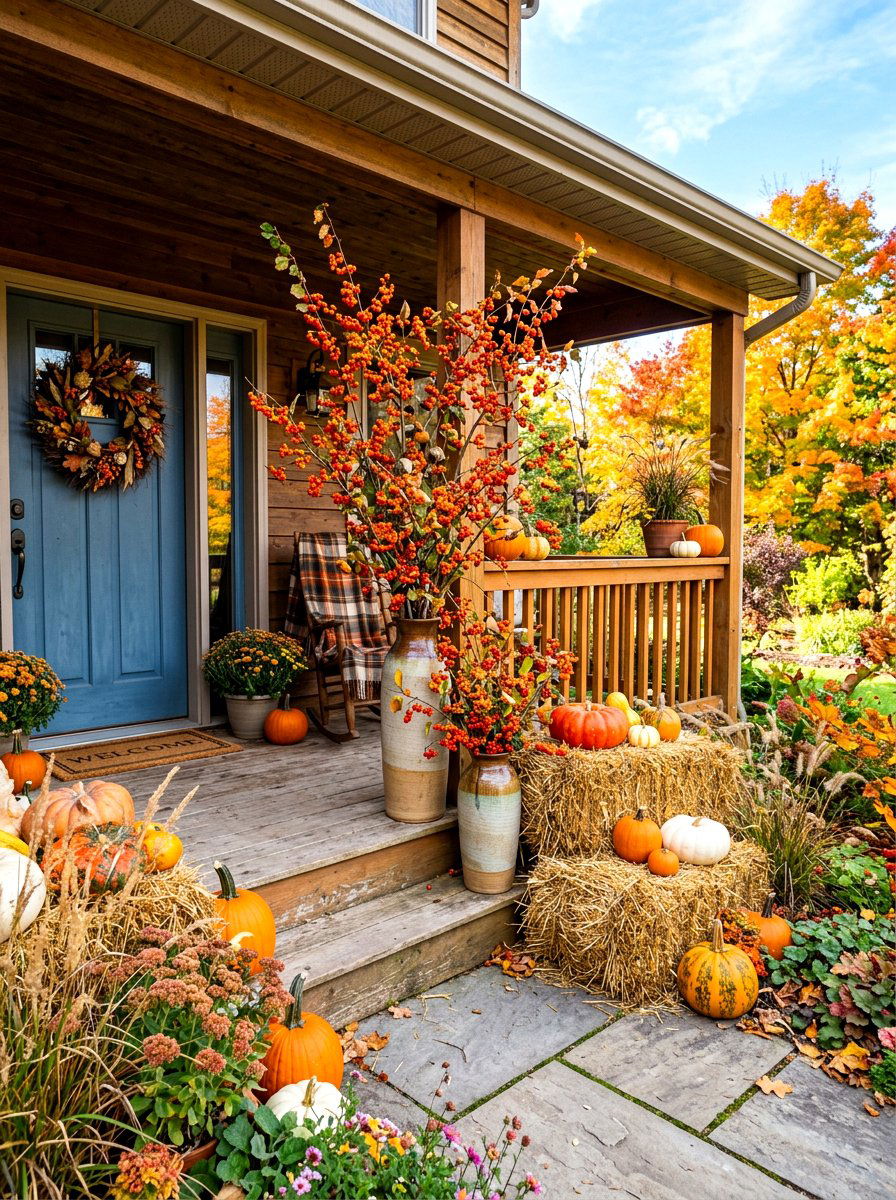 30 Natural Autumn Porch Ideas for Cozy Seasonal Curb Appeal
