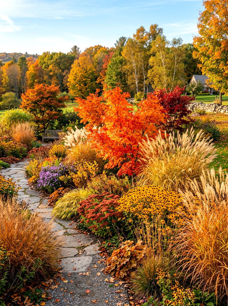 Fall Color Garden Border - 30 mixed border garden ideas