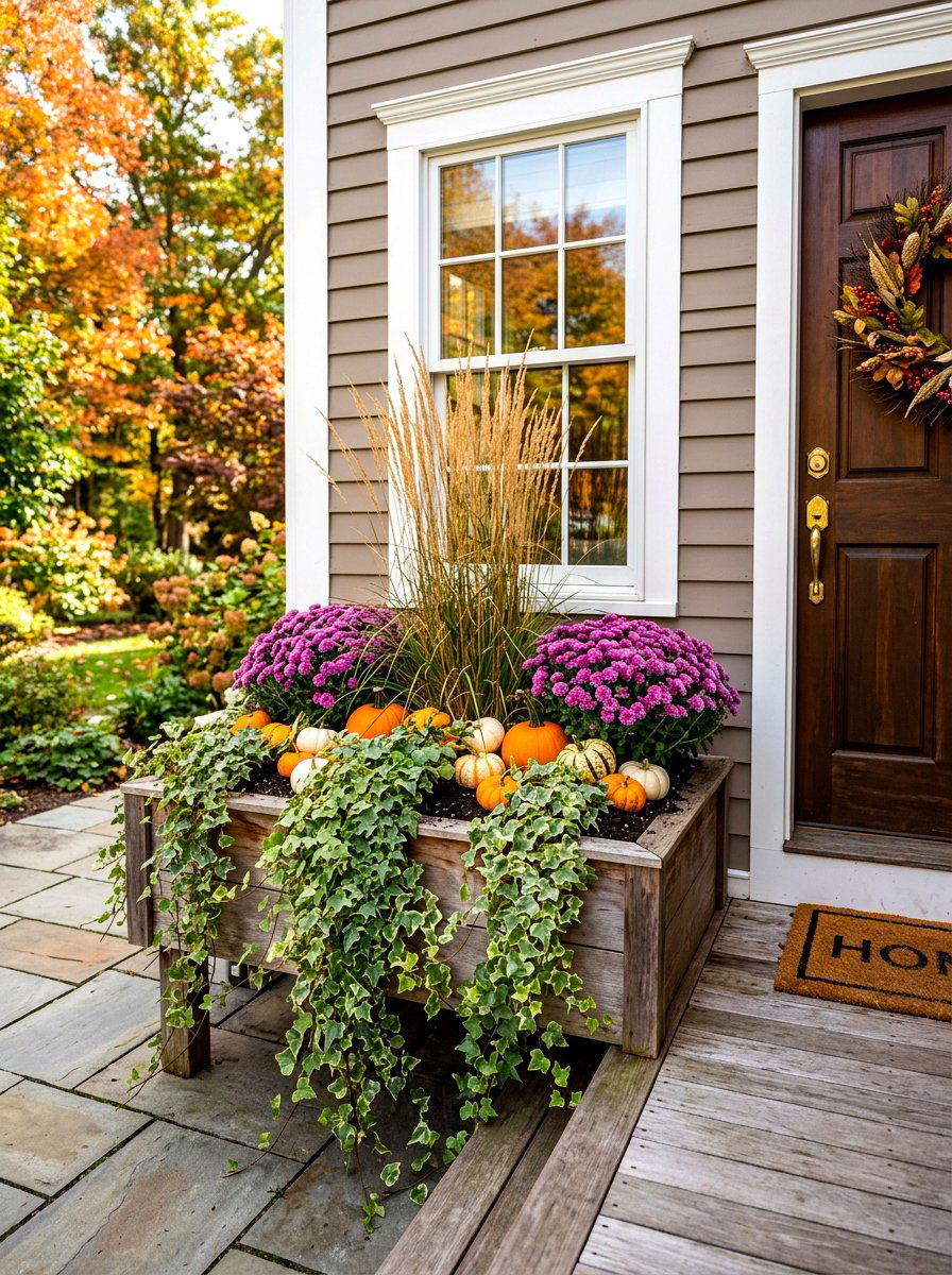 Fall Porch Planter Box - 30 fall front porch ideas