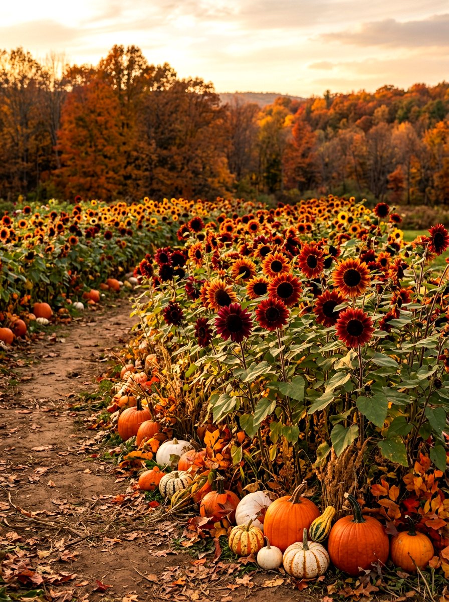 Fall Season Sunflower Garden - 30 sunflower patch ideas