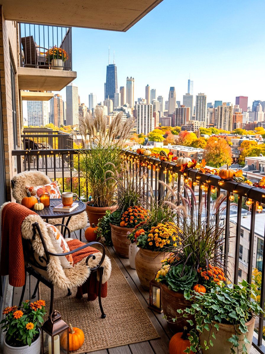 Fall balcony decor - 30 cozy fall home decor ideas