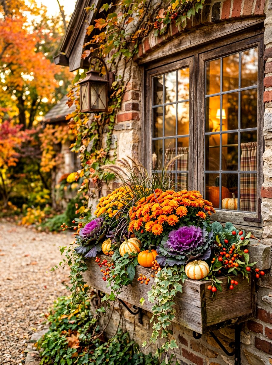 Fall flower window box - 30 window box ideas