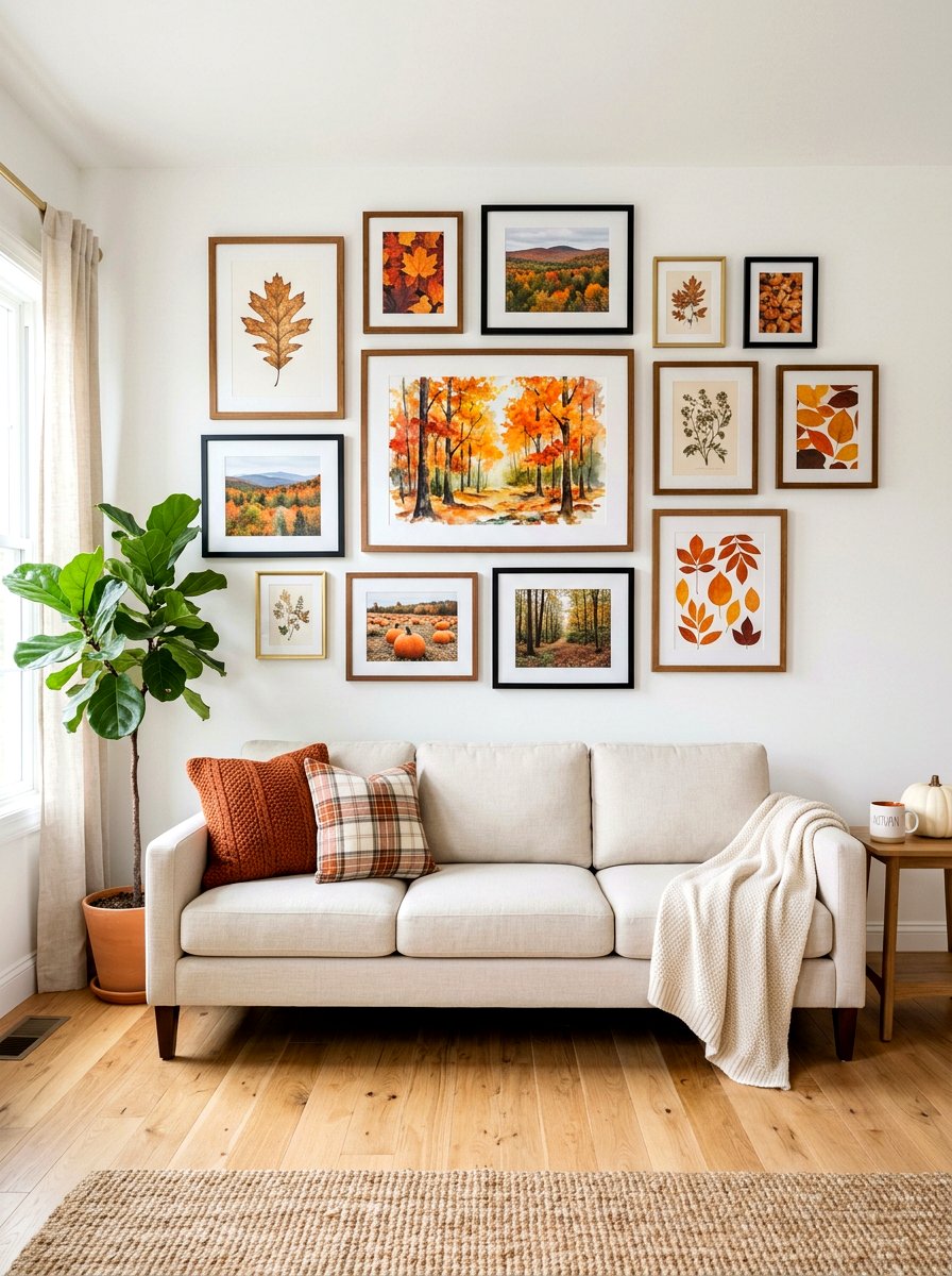 Fall gallery wall - 30 fall reset home ideas
