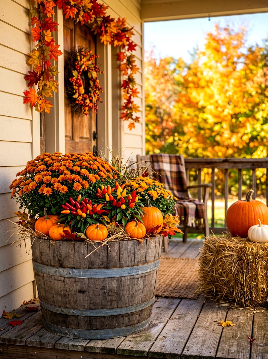 Fall harvest planter - 30 flower container garden ideas