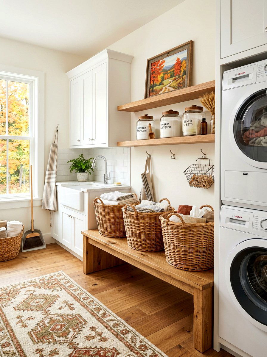 Fall laundry room - 30 cozy fall home decor ideas