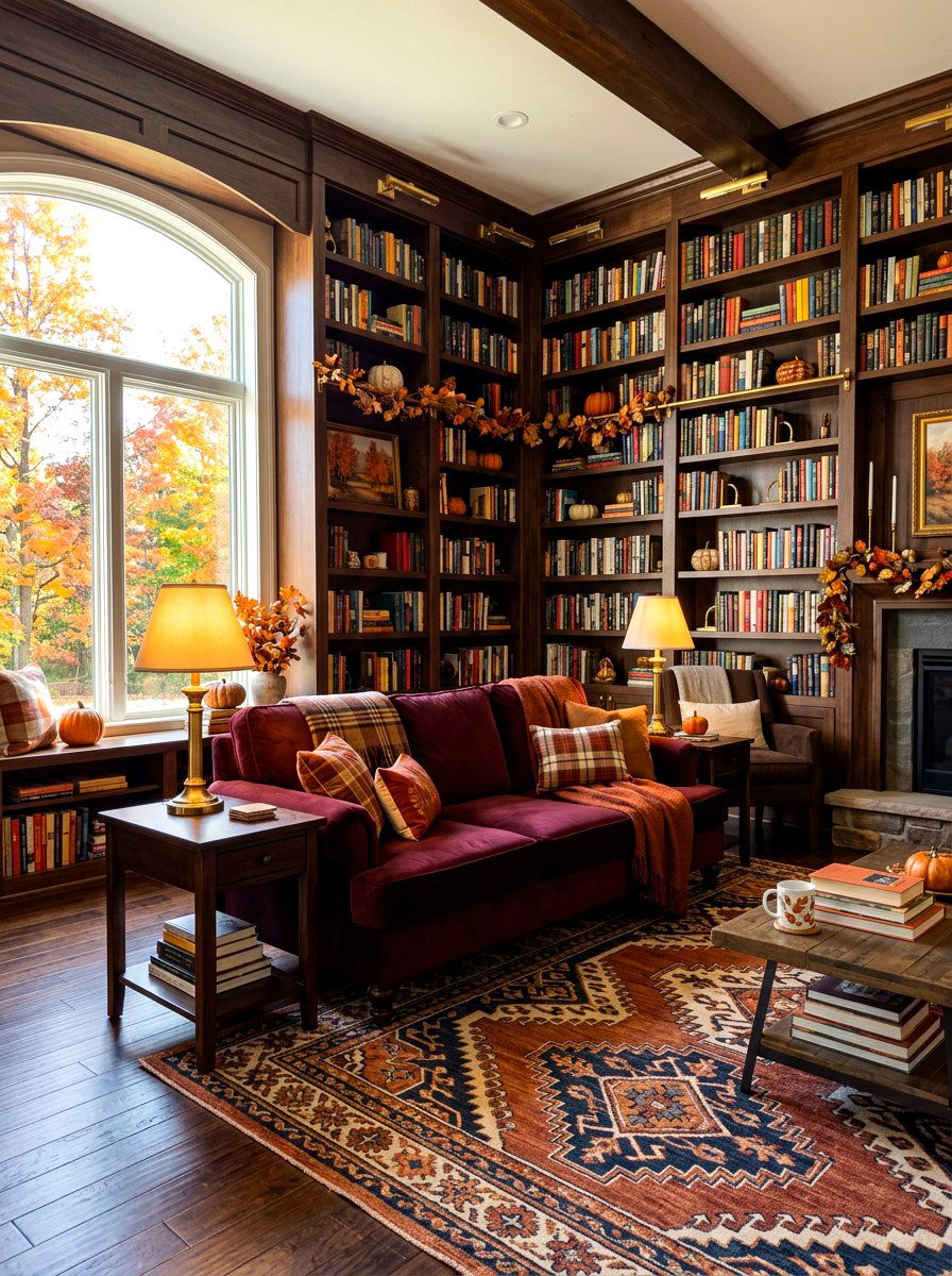 Fall library decor - 30 cozy fall home decor ideas