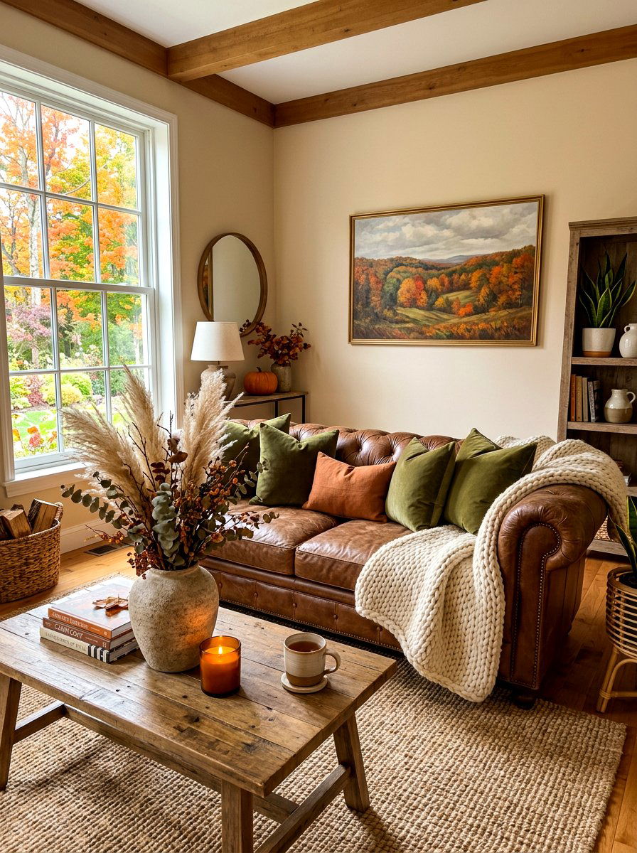 Fall living room - 30 cozy fall home decor ideas
