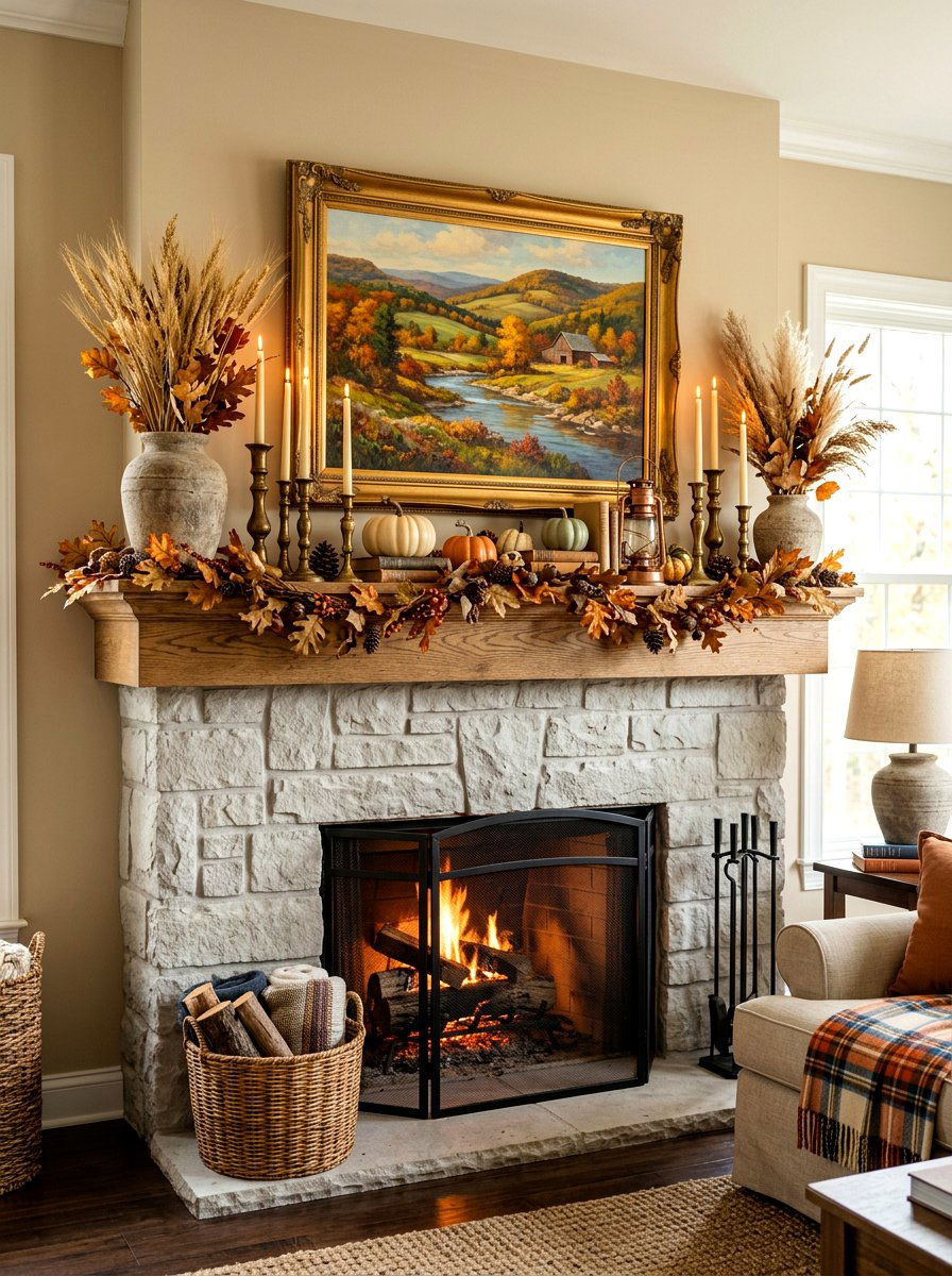 Fall mantel decor - 30 cozy fall home decor ideas