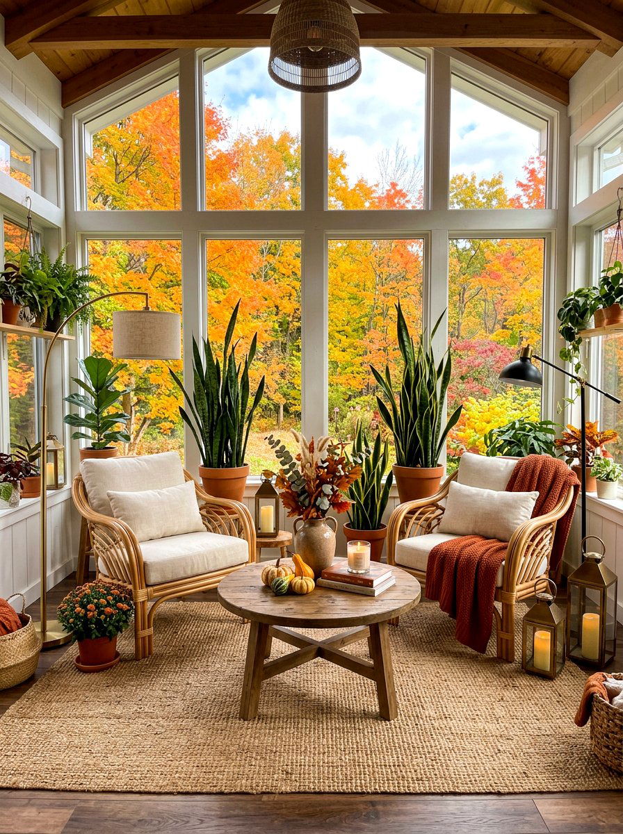 Fall sunroom decor - 30 cozy fall home decor ideas