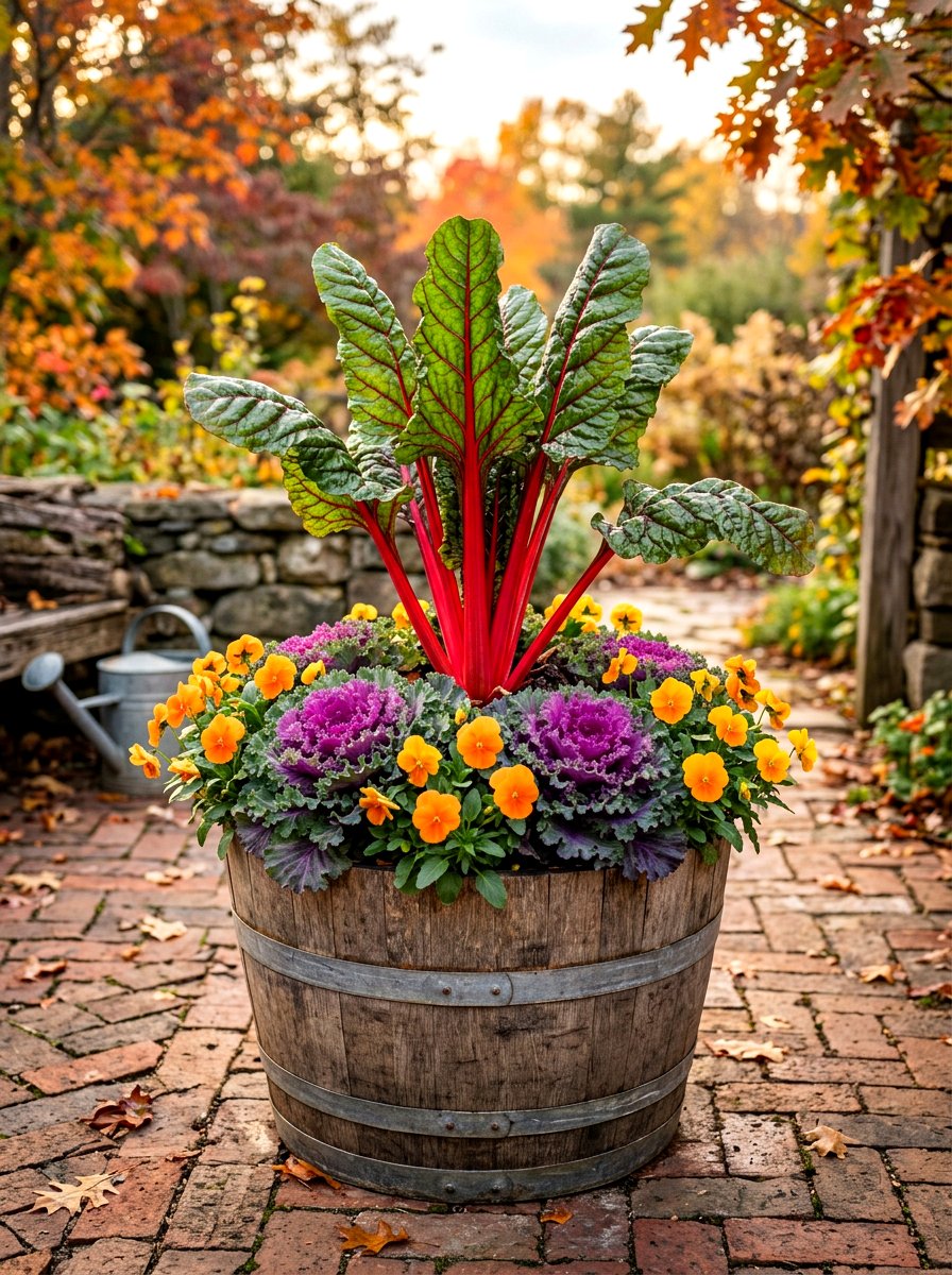 Fall vegetable pot - 30 mixed container garden ideas