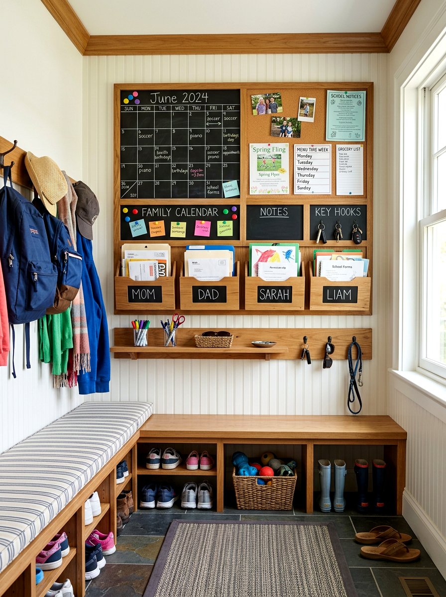 Family Command Center Station - 30 paper file wall ideas