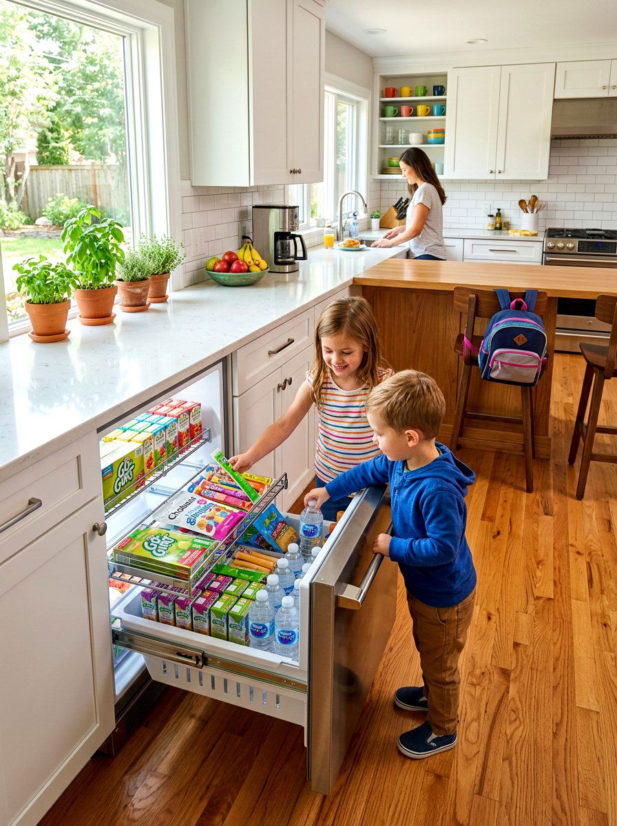 Family Friendly Snack Drawer - 30 beverage drawer ideas