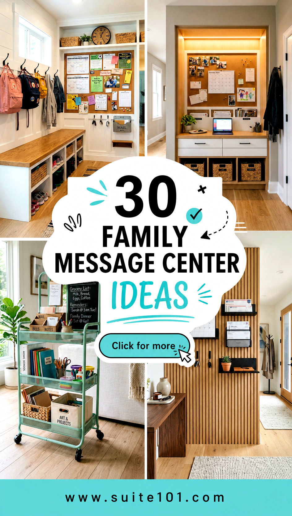 Family Message Center Ideas 30 Functional Ways to Stay Organized - Family Message Center Ideas: 30 Functional Ways to Stay Organized
