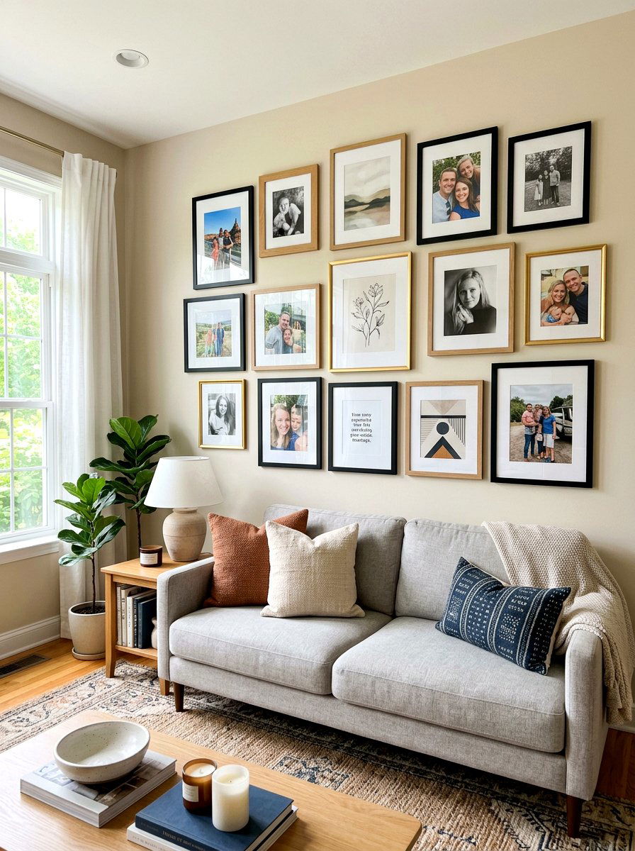 Family Room Gallery Wall - 30 family room decor ideas
