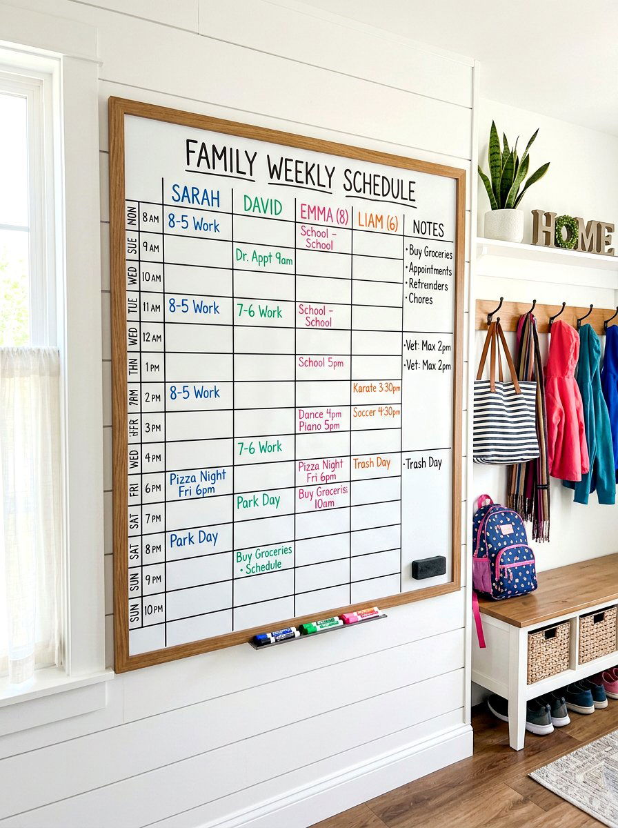 Family Schedule Board - 30 command center ideas
