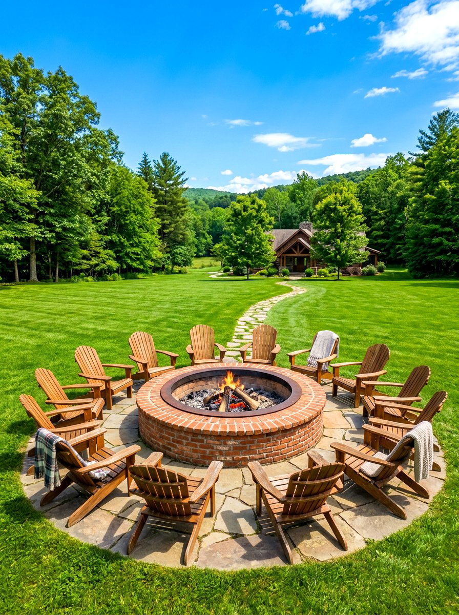 Family Size Brick Fire Pit - 30 brick fire pit ideas